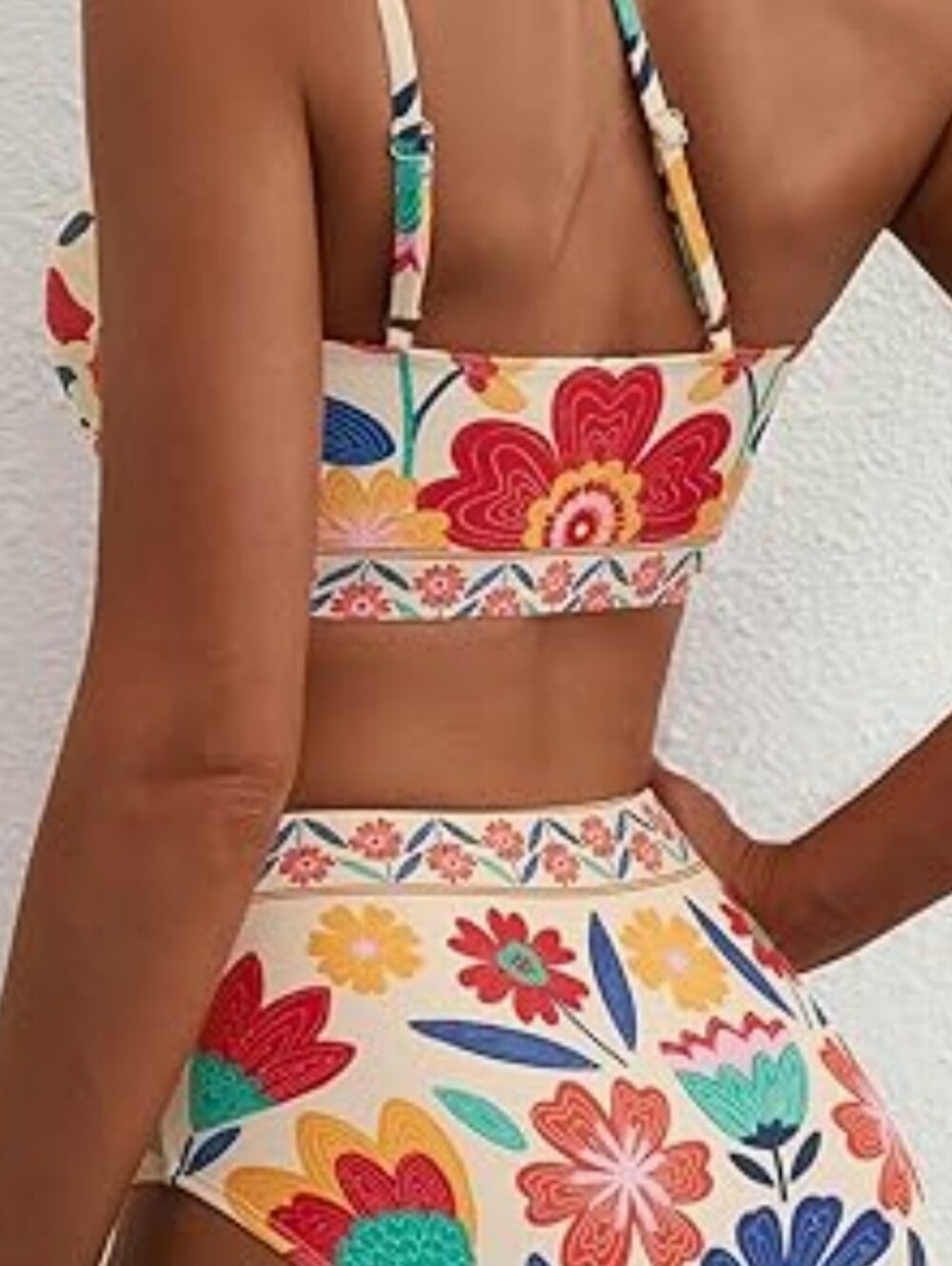 Floral One-Shoulder High-Waist Bikini in Multicolor - Picture 2 of 4